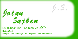 jolan sajben business card